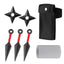 OOHGLITZ 7-Piece Anime Cosplay Kit, ABS Plastic Ninja Kunai (5.1") Throwing Stars/Shuriken(3.5") Toy Set with Pouch and Bandage for Anime Fans, Martial Arts Props Black