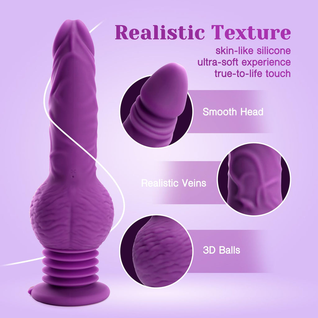 Tracy's Dog Thrusting Dildo Vibrator - Pulse Pounding Dildo G-Spot Anal Stimulation with 10 Vibrating & 3 Bouncing Modes, 9.29 Inch Realistic Dildos Adult Toys Sex Toys for Women Men Couples(Drillme)