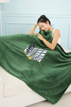 Green Hooded Cape Blanket Cosplay Costume Outfit Hooded Cloak Soft Warm for Adult Men Women