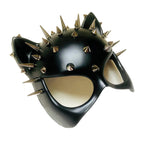 MasqStudio Red Black Cat Woman Dress up Cosplay Party Masquerade Mask Spiky Halloween (Black)