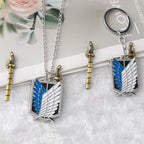 FAN X JEWELRY AOT Wings of Freedom Pendant Necklace - Shingeki No Kyojin Anime Chain - Gifts for Men Women and Fans