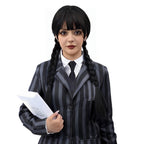 MUPUL Black Braided Wig With Bangs Long Braid Wig Cosplay Halloween Costume Wigs For Women