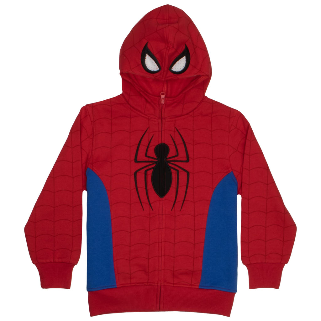 Marvel Super Heroes Hero Boys Zip-Up Fashion Hoodie Sweatshirt for Kids (Red, 10/12)