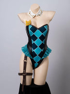 Cosfun Women Genshin Swimsuit One Piece Bunny Bodysuit Bunny Costume Genshin Lynette Cosplay Swimsuit Jumpsuit Suit FY0019 XS