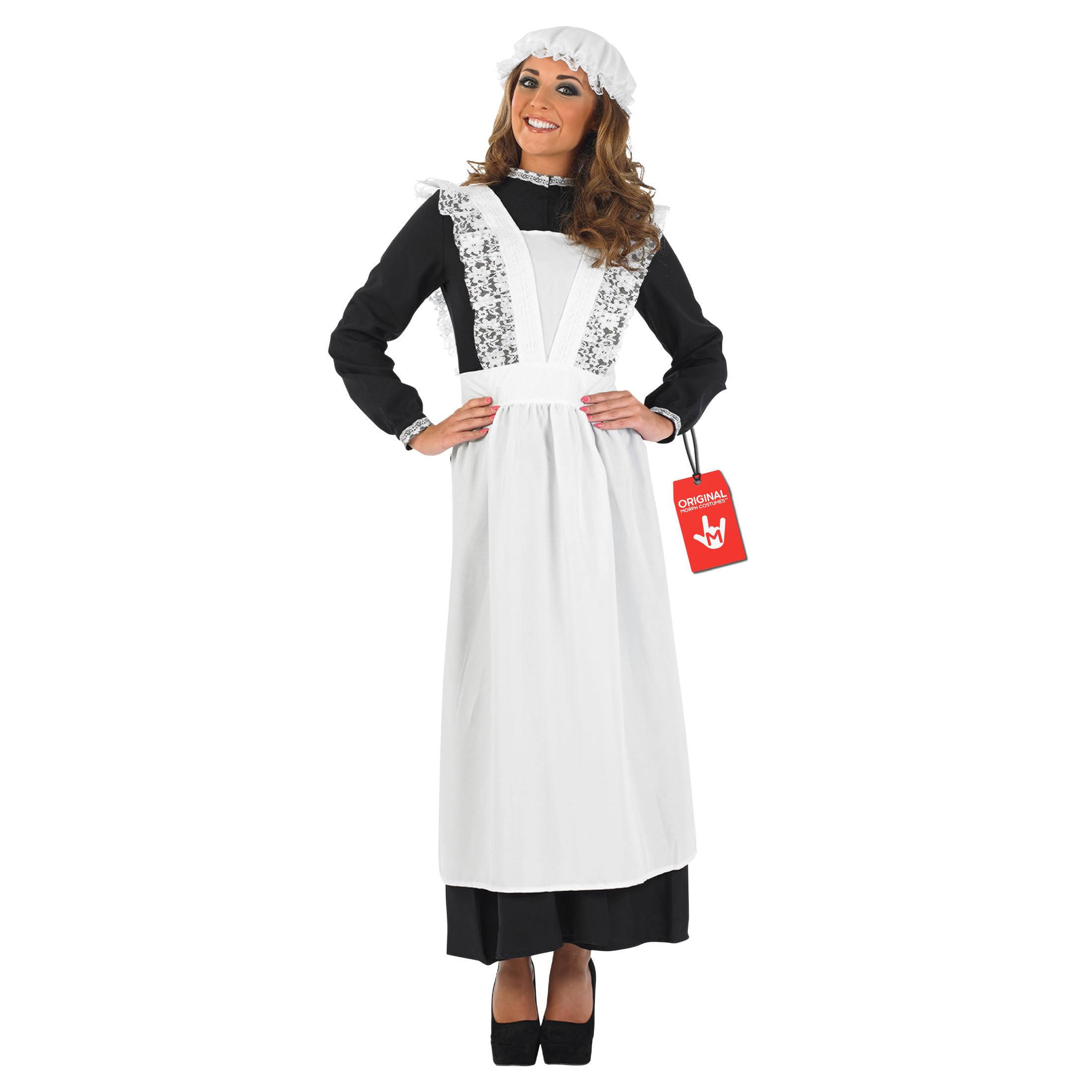 fun shack Victorian Maid Costume, Long Sleeve Dress for Women, Elegant Maid Outfit, Classic Victorian Style, X-Large