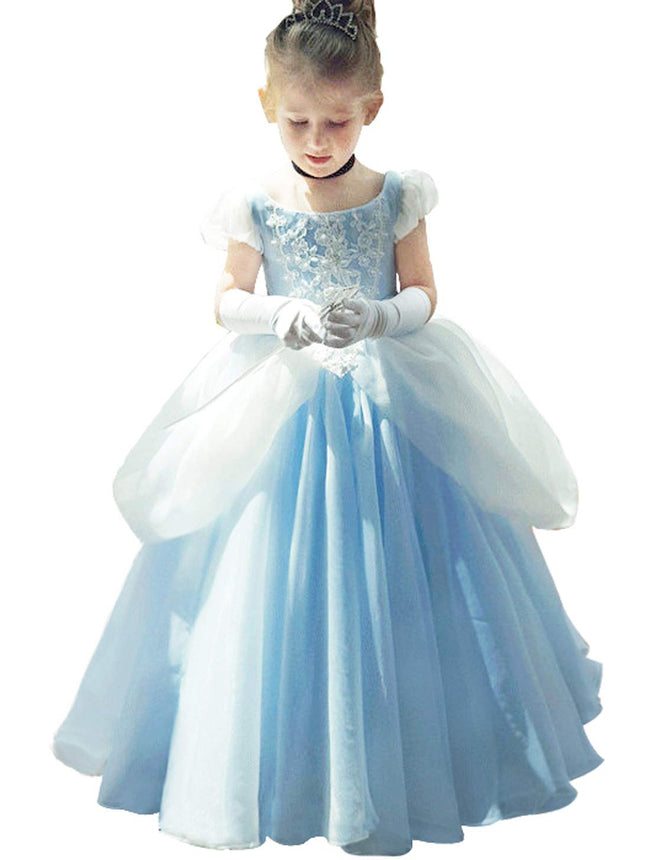 Girls Cinderella Costumes Halloween Princess Dress Up Fancy Birthday Party Ball Gown Main Image