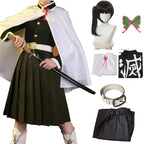 Tkieio Kochou Cosplay Costume Kochou Outfit Cosplay Kimono Outfit Uniform Costume Full Set with Wig(Tsuyuri Kanao(wig),XL)