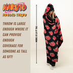 Franco Naruto Anime Akatsuki Cloud Bedding Super Soft and Cozy Wearable Hooded Throw Blanket, 70 in x 50 in (Official Licensed Product) Collectibles