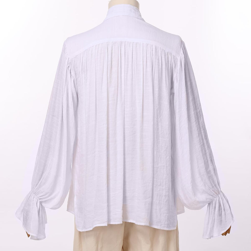 Men Pirate Shirt Women Vampire Renaissance Shirts Victorian Ruffled Medieval Costume Cotton Linen Shirt