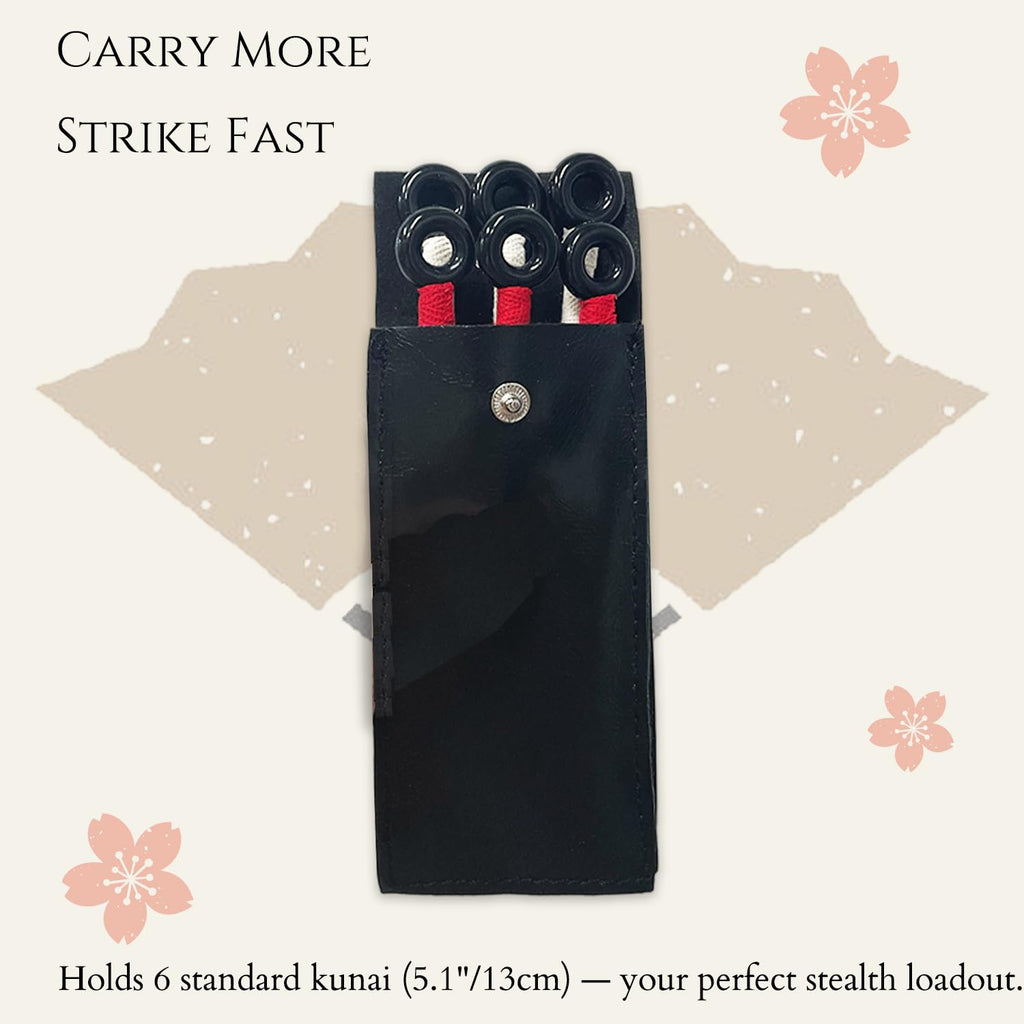 OOHGLITZ 11-Piece Anime Ninja Cosplay Kit, Ninja Kunai (10.2"+5.1"), Shuriken Ninja Stars (3.5") Set with Pouch for Anime Fans, Ninja& Martial Arts Props Black