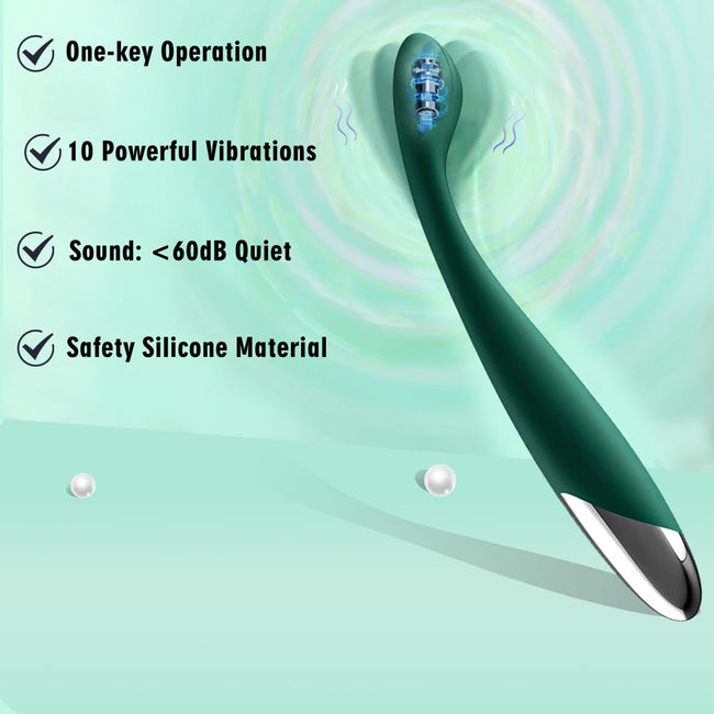 Adult Sex Toys for Women,Clitoral G Spot Vibrator with 10 Powerful Vibrating Modes,Clitoral Nipple Stimulator Finger Bullet Vibrators Waterproof Strapless on Dildo Anal Toys for Couple (Green) Main Image