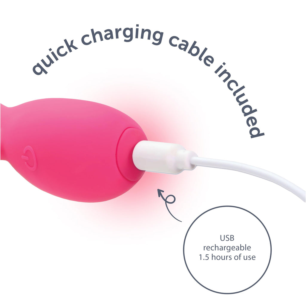 plusOne Dual Rabbit Vibrator Personal Massager, 10 Vibration Settings, Body-Safe Silicone, Waterproof, USB Rechargeable, Sex Toy for Women and Men