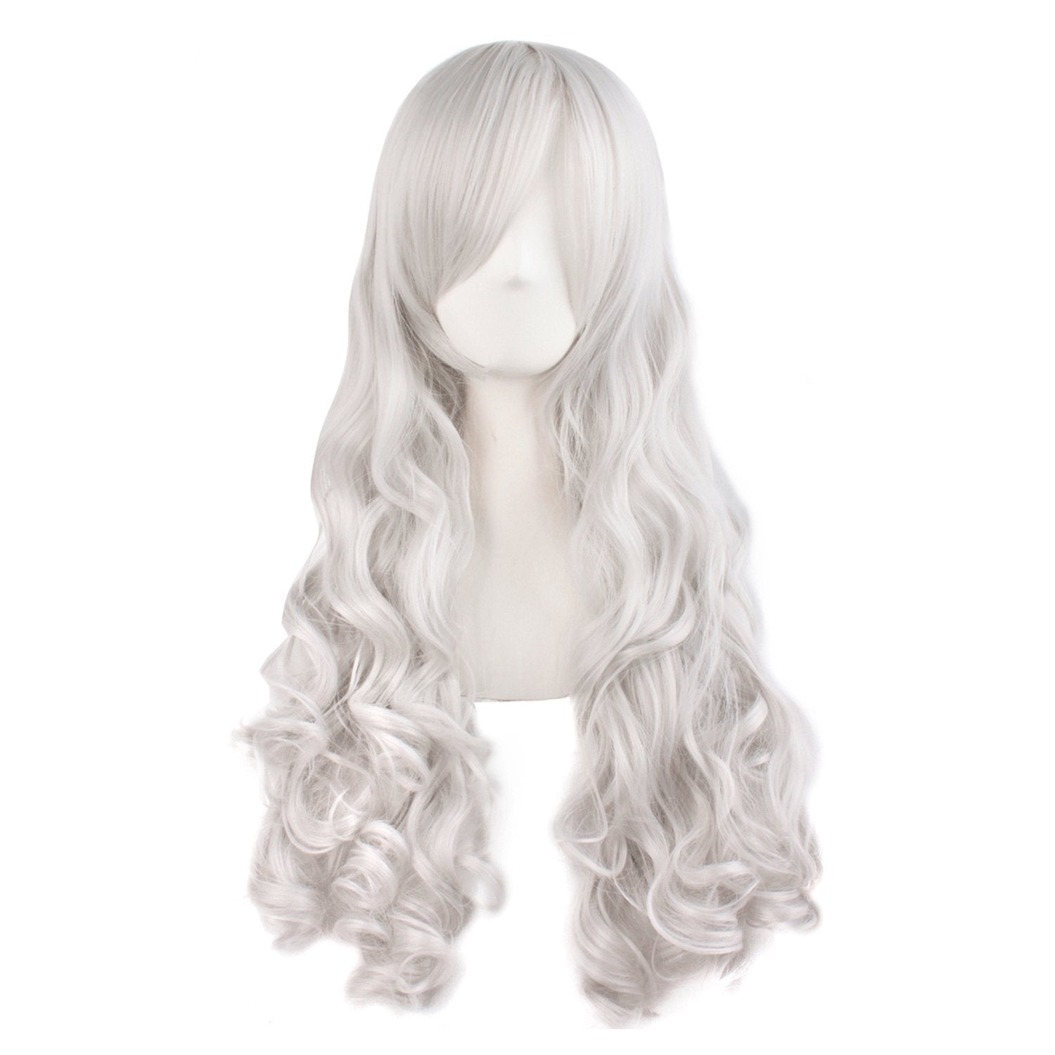 TSNOMORE White Pigtail Wig for Women Synthetic Long Curly Cosplay Wig Halloween Costume Party Cosplay Wig (Color-10)