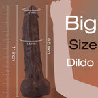 11 Inch Realistic Big Black Dildo Sex Toy, Skin-Like Huge Thick Dildo with Strong Suction Cup for Hands-Free, Lifelike Silicone Sex Toys for Vagina Anal Stimulation