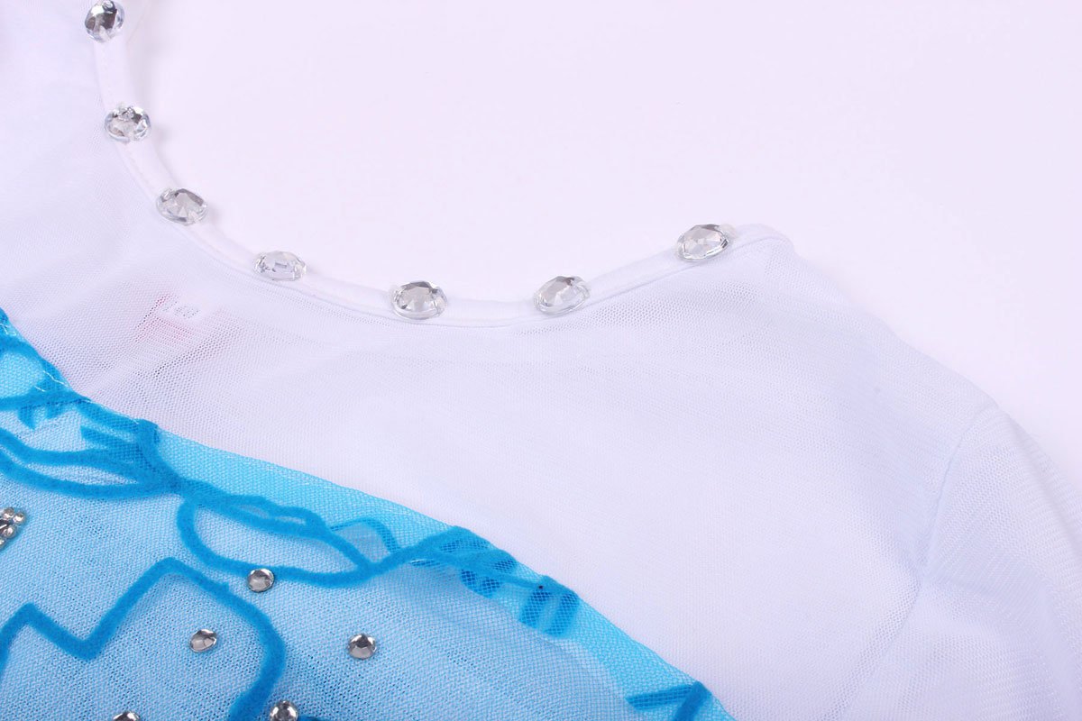 JerrisApparel Princess Dress Queen Costume Cosplay Dress Up with Accessories (5-6, Blue with Accessories)