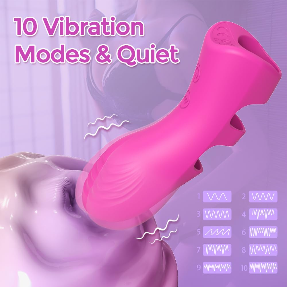 Finger Vibrator Adult Sex Toys for Women, Adult Toys with 10 Vibrations & Heating Function Clitoral G-Spot Nipple Butterfly Vibrators, Sexual Pleasure Tools for Women mini Vibrator Couples Sex Toys