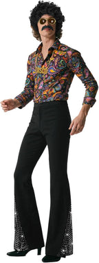 70s Outfits for Men 6 Pcs Disco Outfit Retro Costume with Bell Bottom Pants