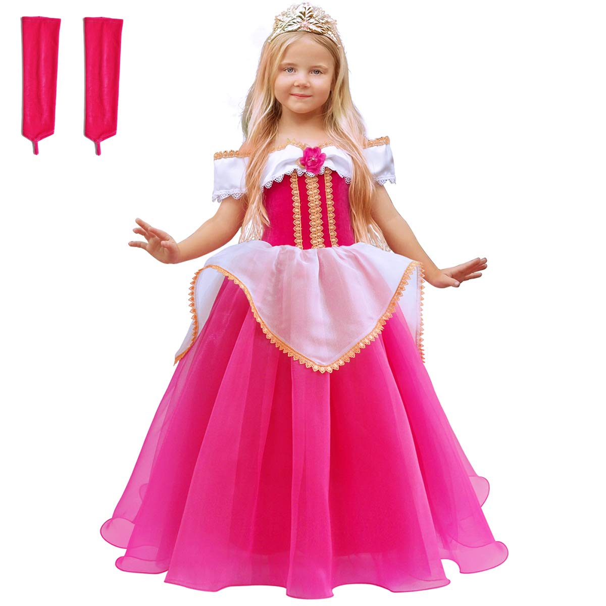 Girls Cinderella Costumes Halloween Princess Dress Up Fancy Birthday Party Ball Gown