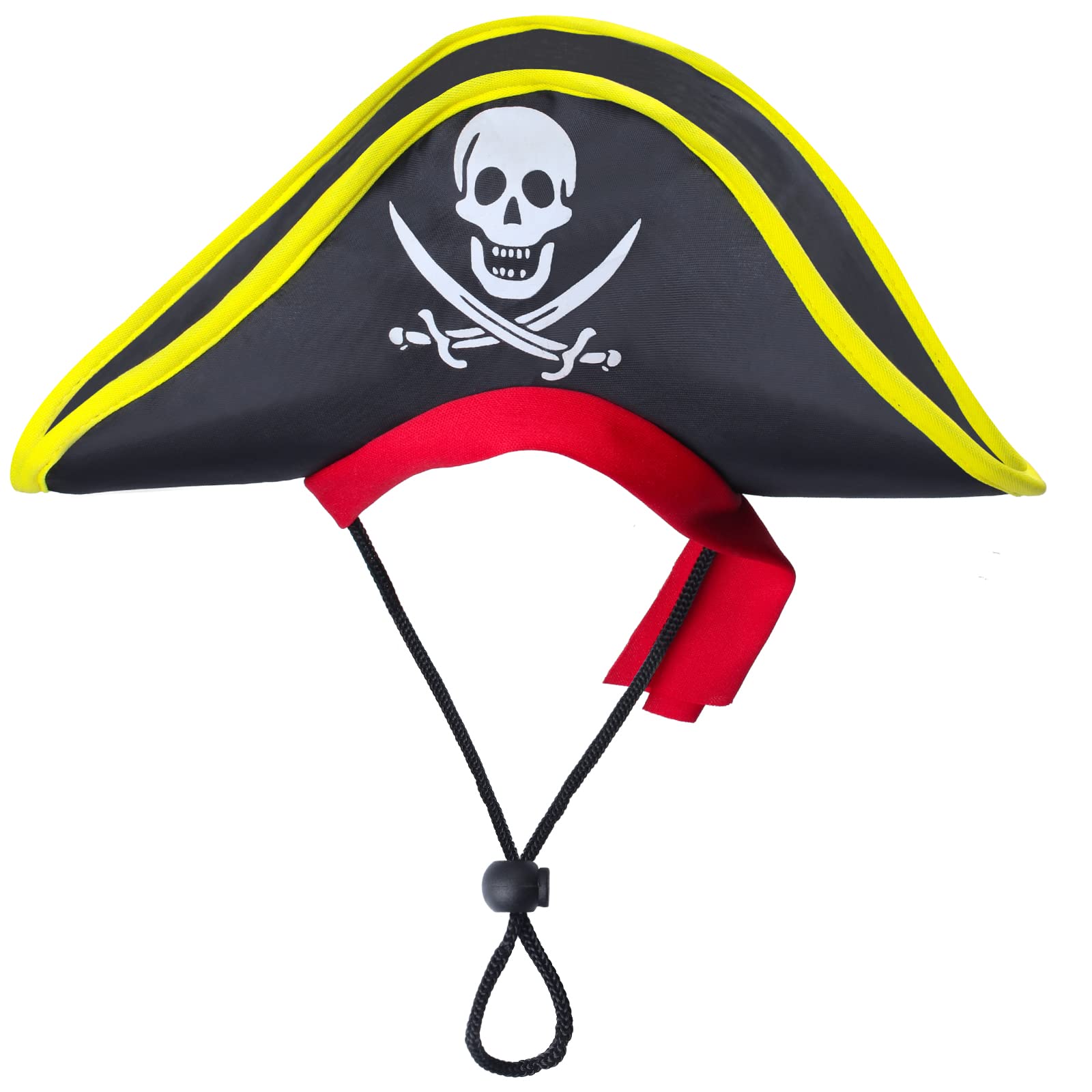 Aichiyu 2 Pieces Skull Print Pet Pirate Hat with Pirate Skull Bandana Dog Cat Captain Cap Halloween Pirate Cosplay Costume Halloween Party Hat Dress Up Costume Accessories (C)