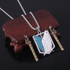 FAN X JEWELRY AOT Wings of Freedom Pendant Necklace - Shingeki No Kyojin Anime Chain - Gifts for Men Women and Fans
