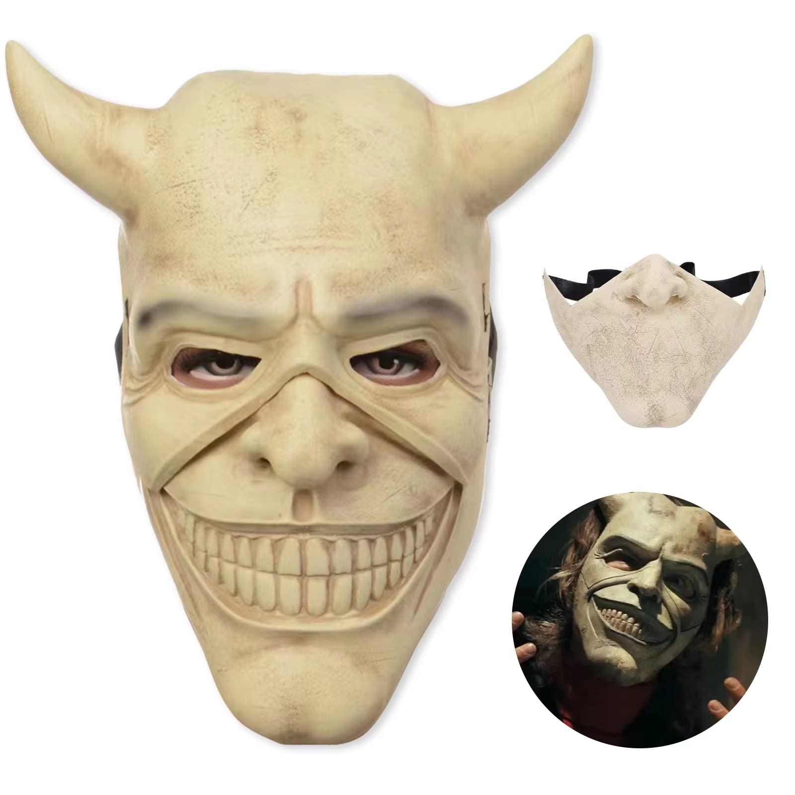 Panamanta The Black Phone Mask Horror Movie The Grabber Cosplay Costume Mask for Halloween Men's Costume Mask Cosplay Masquerade Prop
