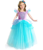 Girls Cinderella Costumes Halloween Princess Dress Up Fancy Birthday Party Ball Gown