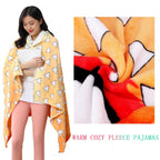 Juejuezi Hooded Wearable Blanket Hoodie Throw Blanket Cloak Cosplay Costume Shawl Wrap Nap Quilt 160x100 cm/63x40in(Yellow,One Size)