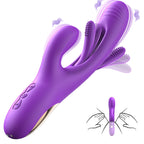 Vibrator Dildo Rabbit Sex Toys -LOVENOTE G Spot Vibrator Massager for Women Clitoral Nipple Stimulation, 3 in 1 Sex Toys with 14 Vibration & 7 Tongue Licking Flapping, Adult Product Aurieel (Purple)