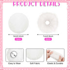 GANSHAYA 4 Pcs Halloween Bunny Girl Accessories Bunny Headband Tail White Bracelets Rabbit Costume for Women Halloween Cosplay Party Dress Up