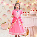 Luzlen Pink Costume for Girls Kids Dress Up Halloween Carnival Cosplay Party Outfit, Pink, 5-6 Years(Label 120)