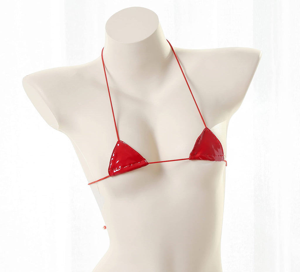 JasmyGirls Leather Micro Bikini Extreme Anime Lingerie Sexy Cosplay Outfit Japanese Bra Panty Set Two Piece Thong Swimsuit