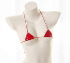 JasmyGirls Leather Micro Bikini Extreme Anime Lingerie Sexy Cosplay Outfit Japanese Bra Panty Set Two Piece Thong Swimsuit