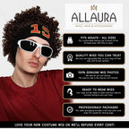 ALLAURA Compatible with Sonny Bono Wig – 60s 70s Men’s Short Brown Wig + Mustache for Hippie, Singer, TV Star, Cop, Detective Costumes – Liberty Duo, Limu & Doug, Uncle Rico, Retro Halloween Outfit