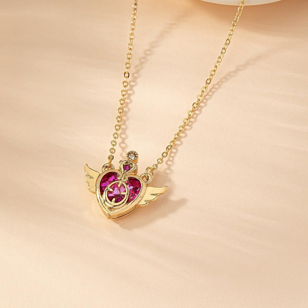 POYAMUSE Anime Guardian Star Pendant Necklace for Women Tsukino Usagi Cosplay Jewelry-heart