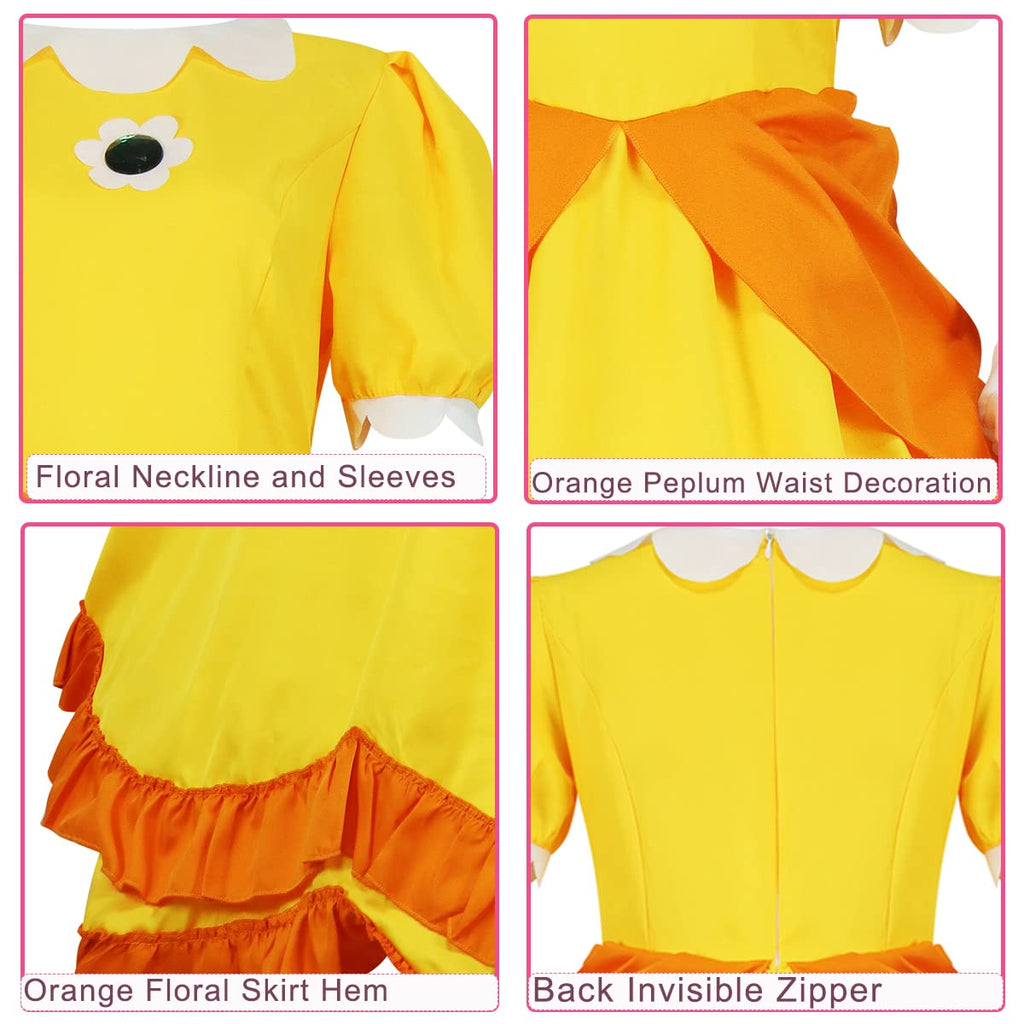 PAINEOMN Princess Dress for Women Halloween Princess Cosplay Costume Crown Earrings Gloves Full Set Adult Fancy Dress Suit M