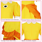 PAINEOMN Princess Dress for Women Halloween Princess Cosplay Costume Crown Earrings Gloves Full Set Adult Fancy Dress Suit M