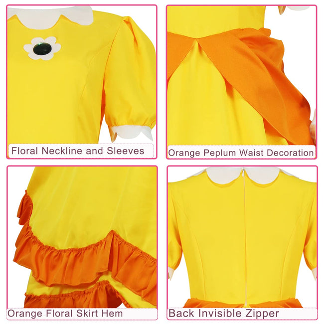 PAINEOMN Princess Dress for Women Halloween Princess Cosplay Costume Crown Earrings Gloves Full Set Adult Fancy Dress Suit M Main Image