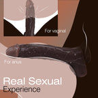 11 Inch Realistic Big Black Dildo Sex Toy, Skin-Like Huge Thick Dildo with Strong Suction Cup for Hands-Free, Lifelike Silicone Sex Toys for Vagina Anal Stimulation