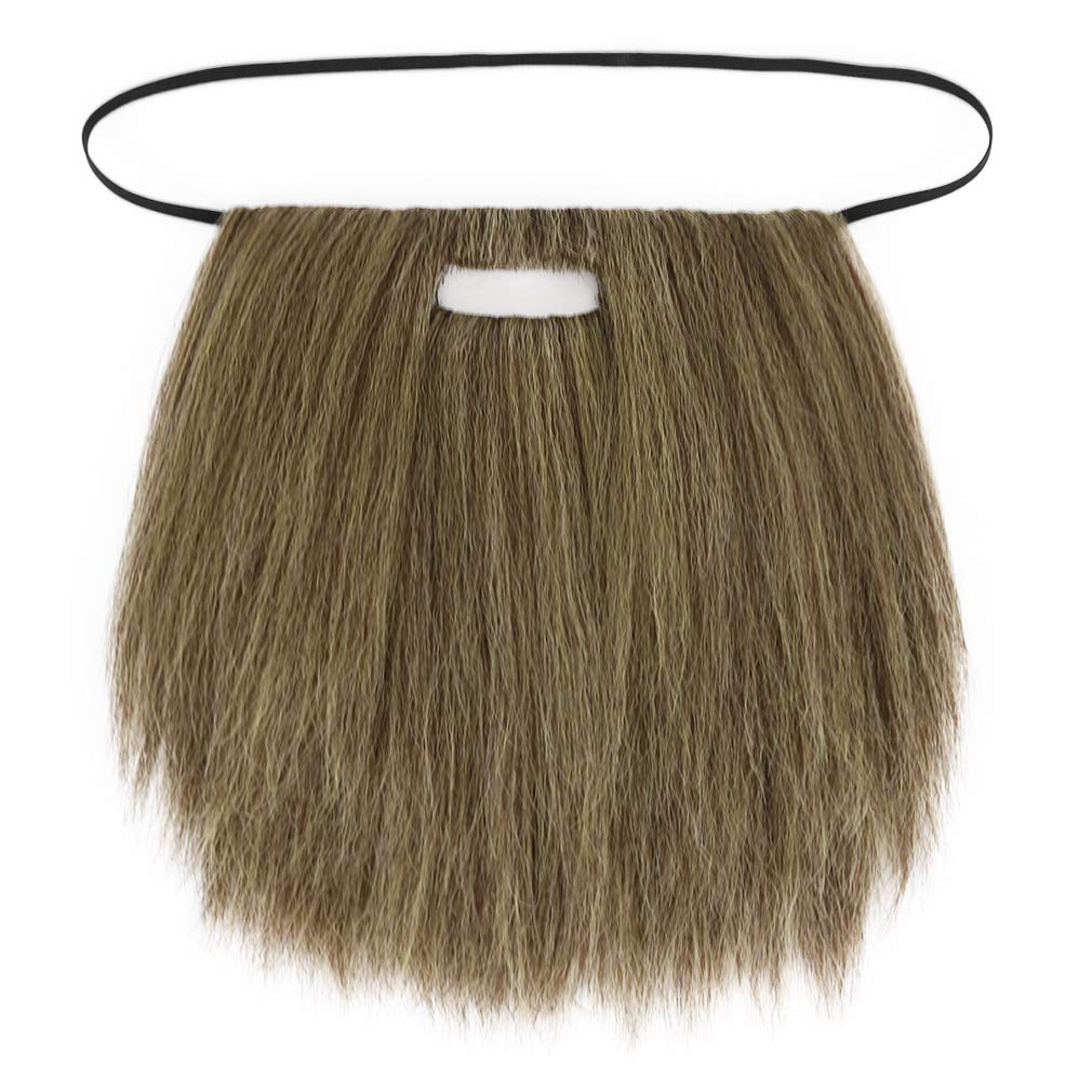 PARTY ZONE Long Brown Cosplay Thor Wig and Beard-Synthetic Rogue Anime Wigs - Jesus Beards Funny Party Hair Aquaman Wig(Brown)