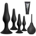 Anal Plug Sex Toys,HISIONLEE 5PCS Sex Anal Toys Silicone Butt Plug Training Kit for Adult Sex Toys & Games Women Male and Beginners (Black)