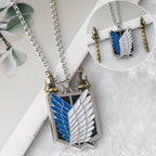 FAN X JEWELRY AOT Wings of Freedom Pendant Necklace - Shingeki No Kyojin Anime Chain - Gifts for Men Women and Fans