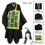 Lmetsky Geto Suguru Cosplay Costume Outfit Geto Suguru Kimono Uniform Black Full Set Halloween Men