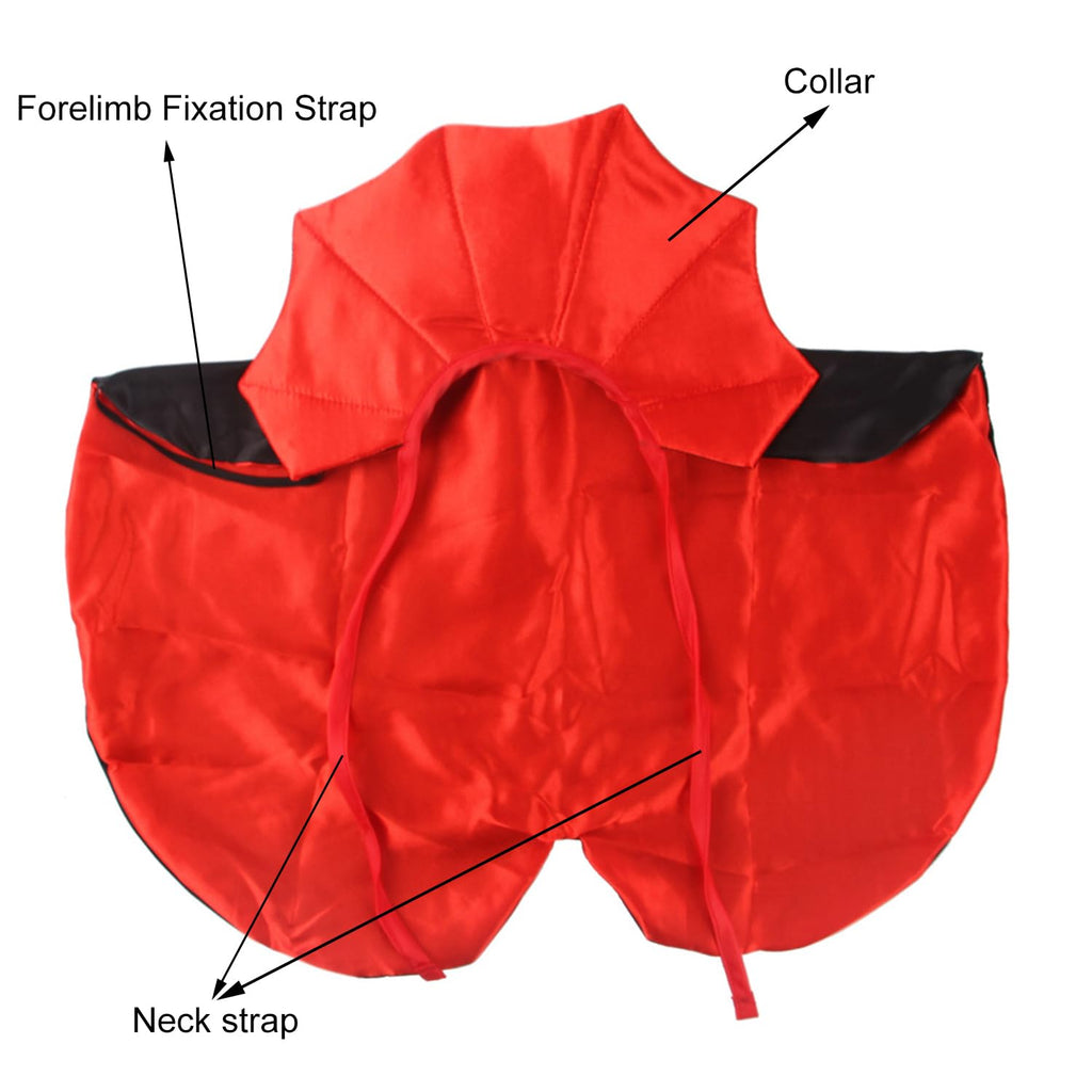 QIYADIN Pet Halloween Vampire Baron Cloak, Festival Cosplay Robe, Pet Halloween Costume Clothes Suit for Medium and Large Cats and Dogs