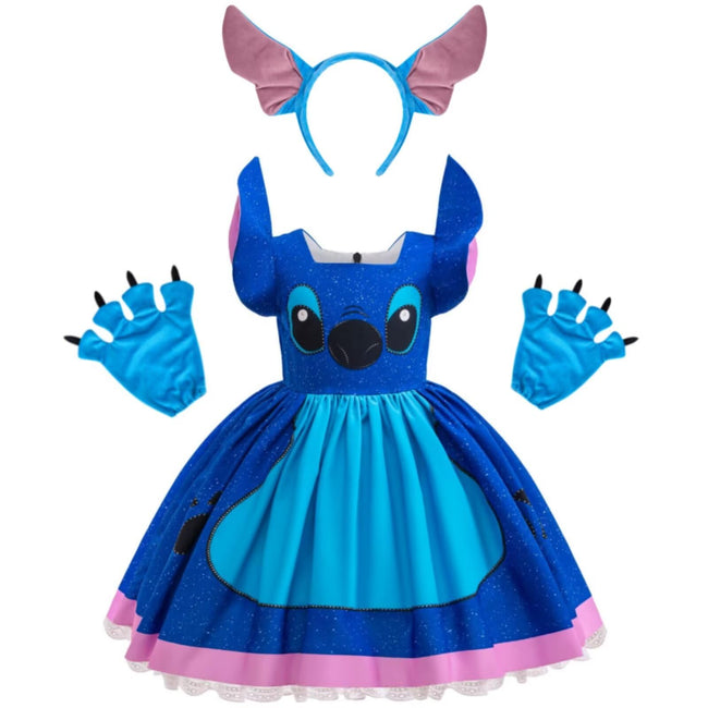 Sztylong Blue Animal Costume for Girls Hawaiian Dress Up With Headband and Gloves Hover Image