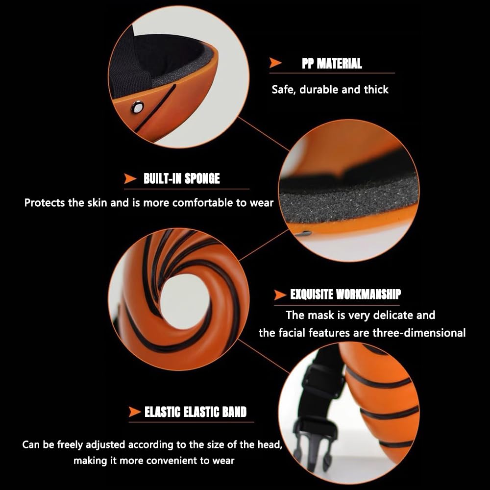 Cosplay Mask for Men and Women Anime Obito Mask Halloween Costume Props