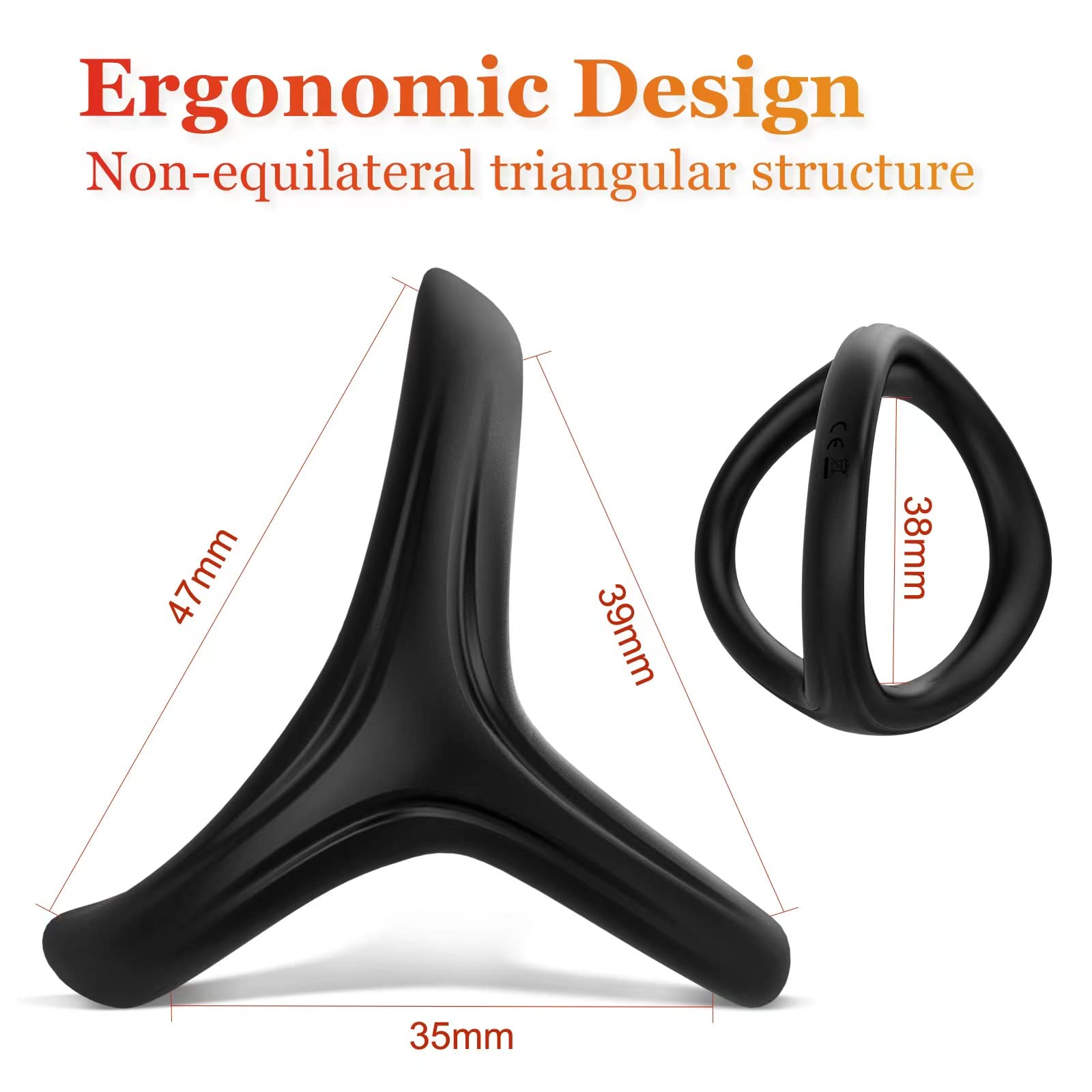 Silicone Penis Ring for Men, Adorime 3 in 1 Ultra Soft Stretchy Cock Ring Penis Enlargers Erection Tool, Sex Toy for Men