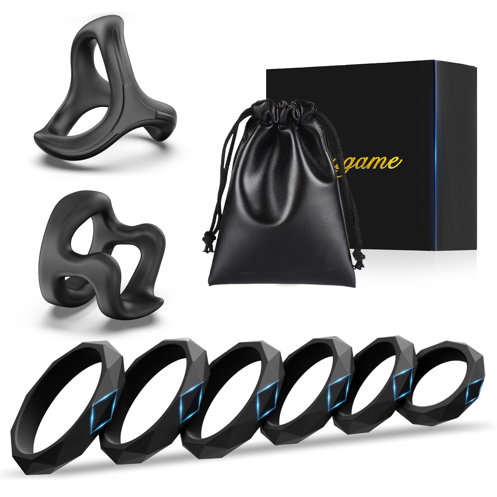 Sex Toys Penis Ring Silicone Cock Rings for Men Erection Sex, 8 Sizes Cockring Erectile Dysfunction Rings Cock Sexual Stimulation Device Couples Sex Toys Stretchy Cock and Ball Ring Anillos para Pene