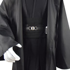 Adult Tunic Costume for Jedi Outfit Skywalker Halloween Cosplay Costume Hooded Robe Cloak Full Set Uniform Three Versions (Medium, Black)