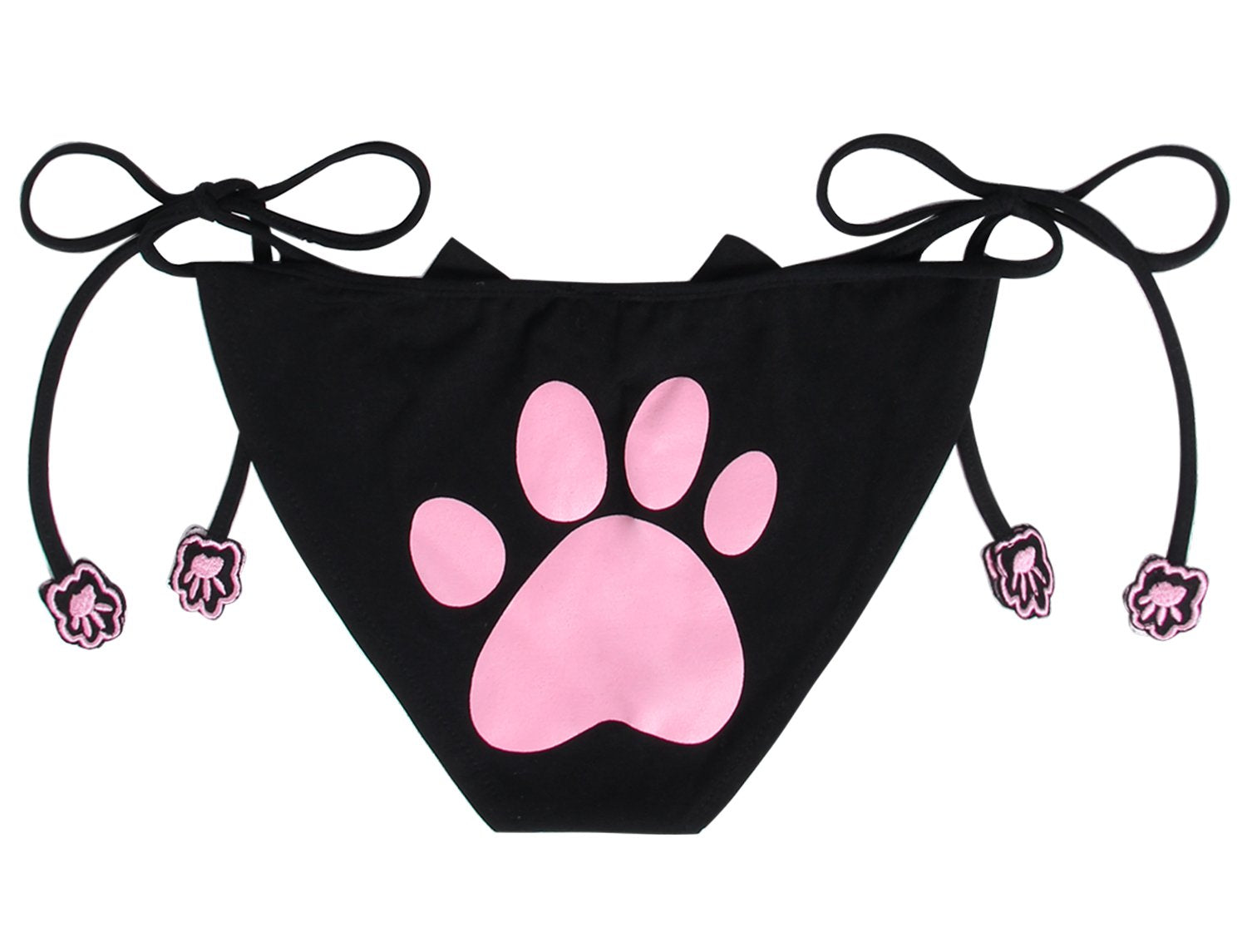 JustinCostume Women's Cosplay Lingerie Set Kitten Keyhole Cute Sexy Outfit Medium Black