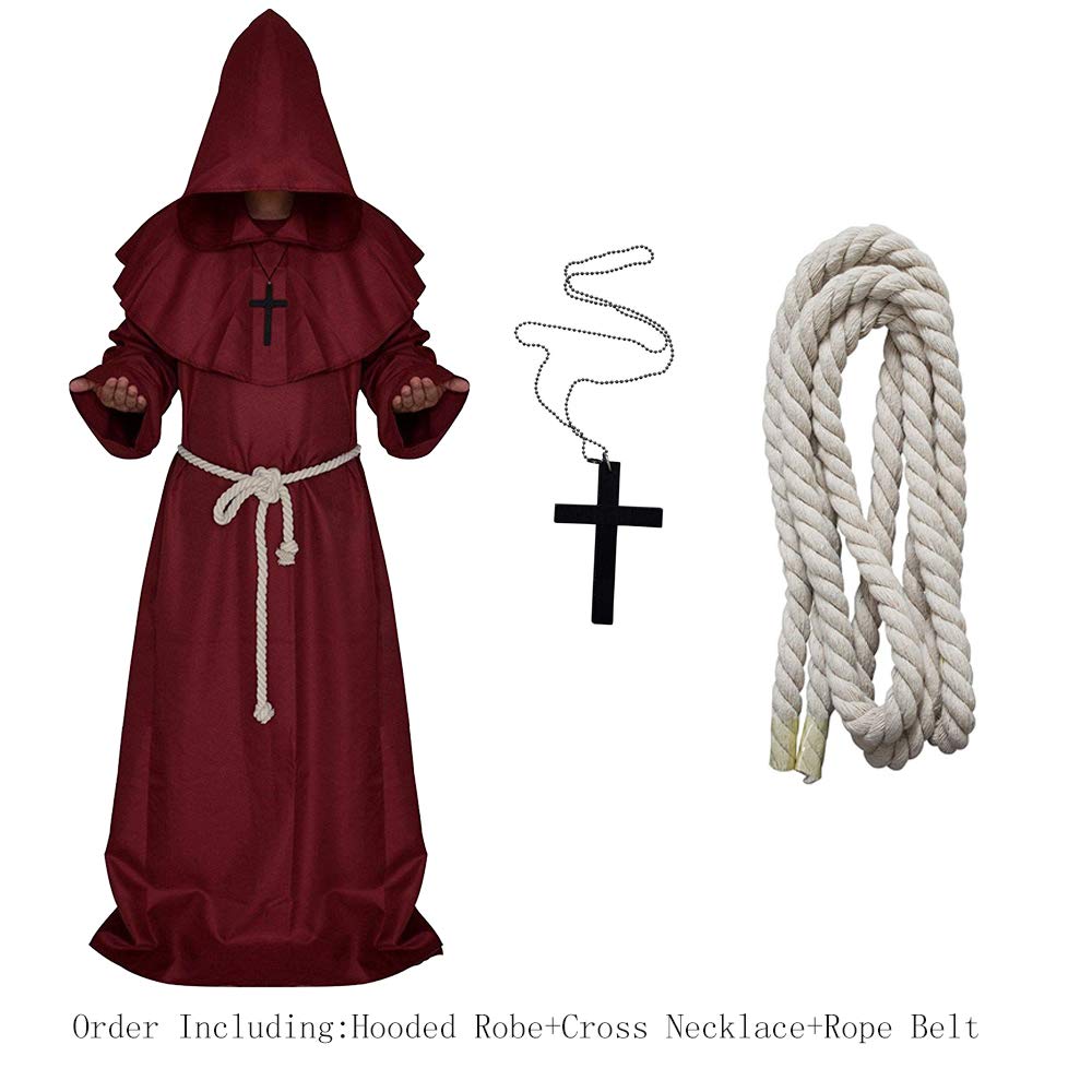 LHJ Costume for The Medieval Monks Priest Robe Hooded Cosplay Various Styles